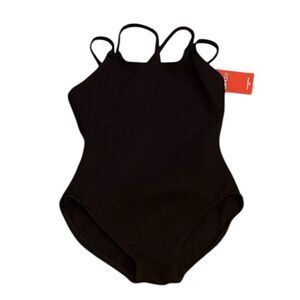 Capezio Black Double Strap Leotard, Size I (Intermediate), NWT
